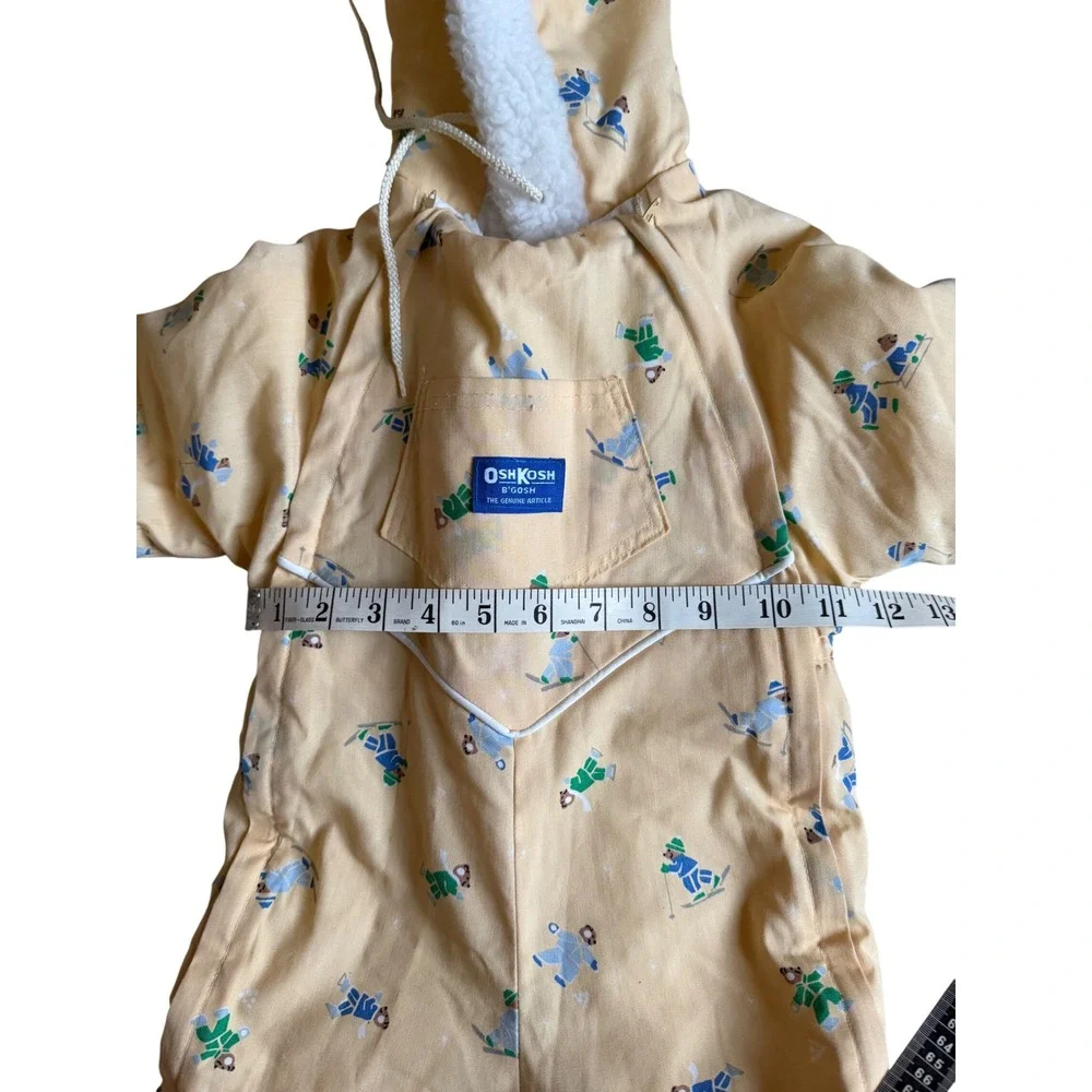 Vintage Oshkosh Bear Snowsuit Bunting Suit Baby 24 Months Hooded Fleece USA